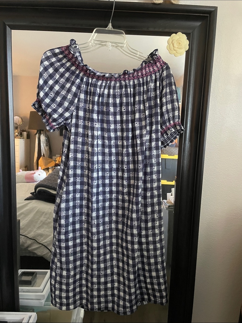 Tuckernuck Navy and White Gingham Midi Dress